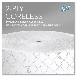Scott 07006 Essential Coreless JRT Septic Safe 1150 ft. 2 Ply Tissues - White (12/Carton)