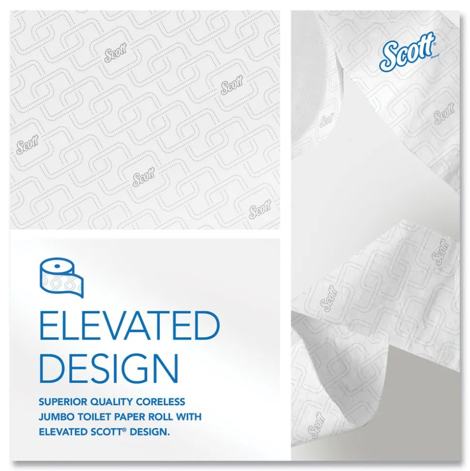 Scott 07006 Essential Coreless JRT Septic Safe 1150 ft. 2 Ply Tissues - White (12/Carton)