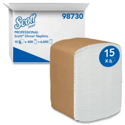 Scott 12 in. x 17 in. 1-Ply Full-Fold Dispenser Napkins - White (6000/Carton)