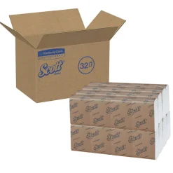 Scott 12 in. x 7 in. 1-Ply Low-Fold Dispenser Napkins - White (8000/Carton)