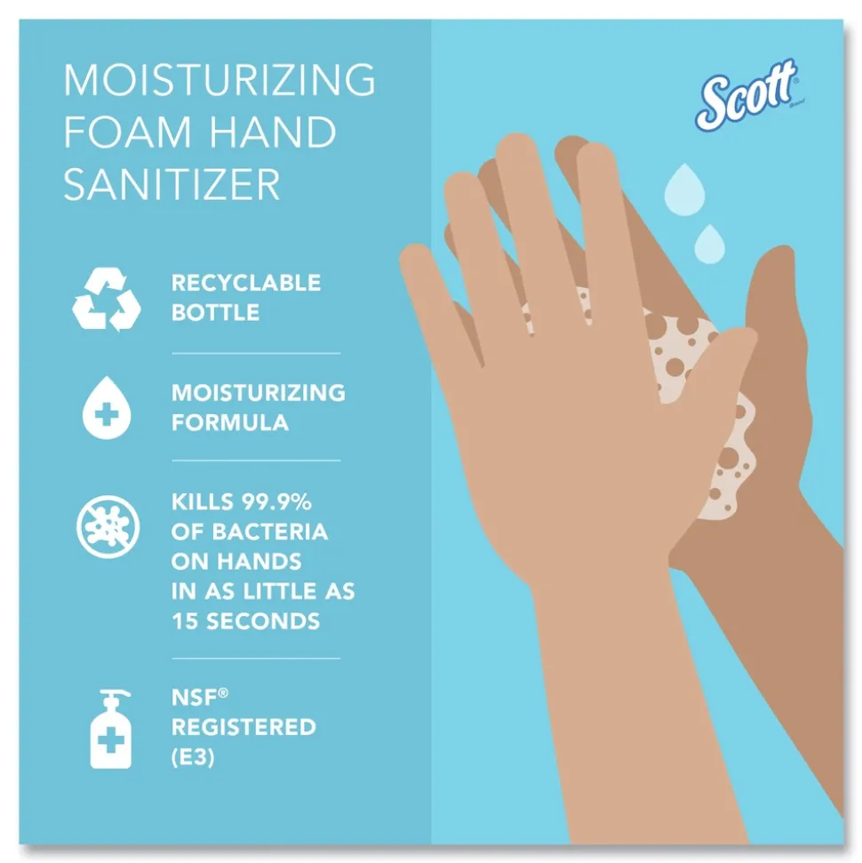 Scott 91560 1000ml Pro Moisturizing Foam Hand Sanitizer Refill - Fruity Cucumber Scent (6/Carton)