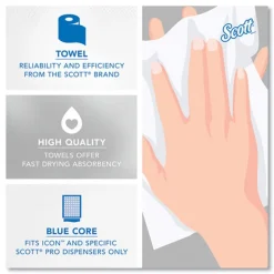 Scott 43959 1-Ply 7.5 in. x 900 ft. Pro Hard Roll Paper Towels with Absorbency Pockets for Scott Pro Dispenser - Blue Core Only (6/Carton)