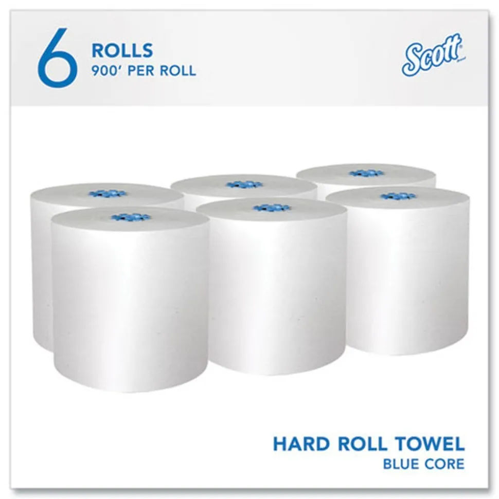 Scott 43959 1-Ply 7.5 in. x 900 ft. Pro Hard Roll Paper Towels with Absorbency Pockets for Scott Pro Dispenser - Blue Core Only (6/Carton)