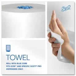 Scott 43959 1-Ply 7.5 in. x 900 ft. Pro Hard Roll Paper Towels with Absorbency Pockets for Scott Pro Dispenser - Blue Core Only (6/Carton)