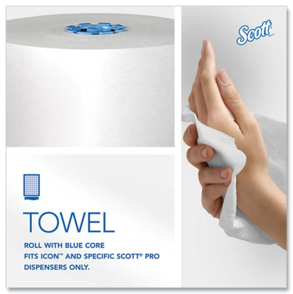 Scott 43959 1-Ply 7.5 in. x 900 ft. Pro Hard Roll Paper Towels with Absorbency Pockets for Scott Pro Dispenser - Blue Core Only (6/Carton)