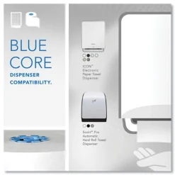 Scott 43959 1-Ply 7.5 in. x 900 ft. Pro Hard Roll Paper Towels with Absorbency Pockets for Scott Pro Dispenser - Blue Core Only (6/Carton)