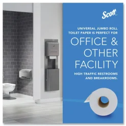 Scott 67805 2-Ply 3.55 in. x 1000 ft. Septic Safe Essential 100% Recycled Fiber JRT Bathroom Tissue for Business - White (12/Carton)