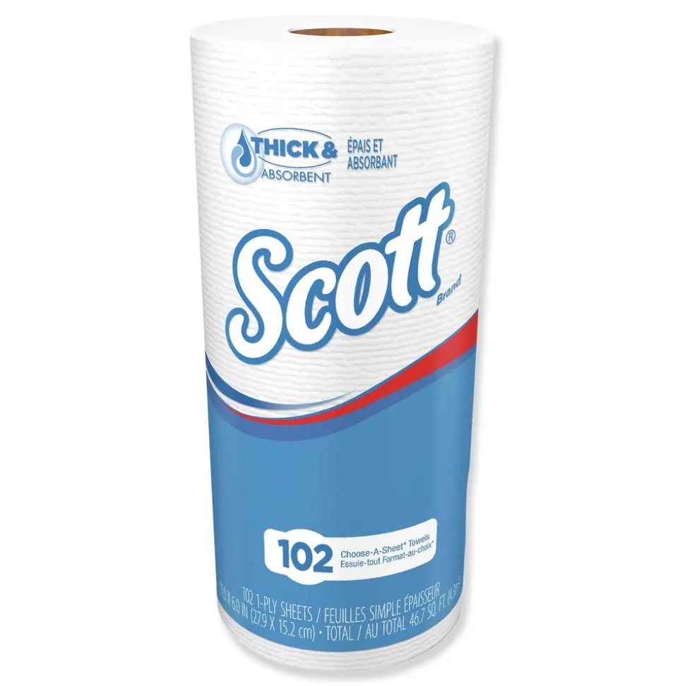 Scott Choose-A-Sheet 1-Ply 4.8 in. x 11 in. Mega Kitchen Roll Paper Towels - White (24/Carton)