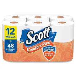 Scott ComfortPlus 1-Ply Septic Safe Mega Roll Toilet Paper - White (24/Carton)