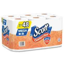 Scott ComfortPlus 1-Ply Septic Safe Mega Roll Toilet Paper - White (24/Carton)