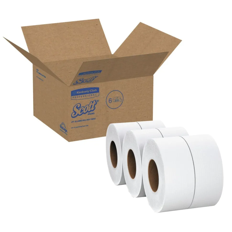 Scott Essential 3.55 in. x 2000 ft. 2-Ply Septic Safe JRT Extra Long Bathroom Tissue - White (6 Rolls/Carton)