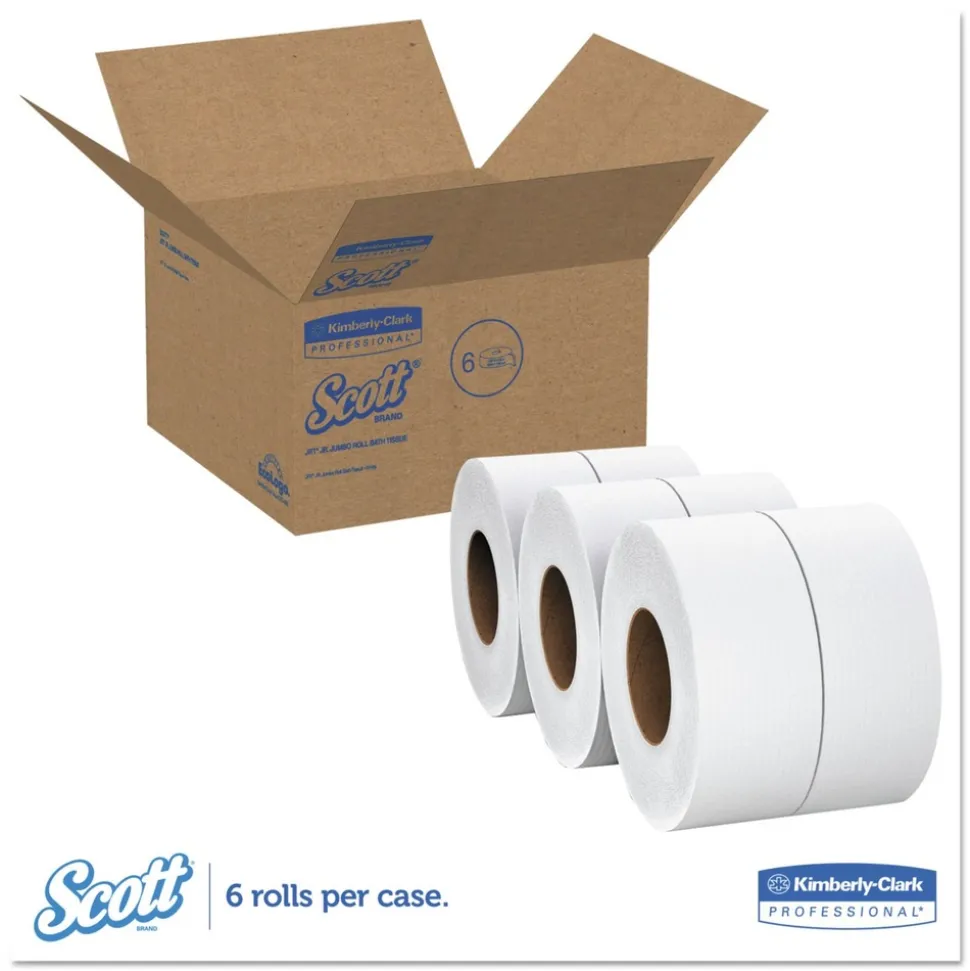 Scott Essential 3.55 in. x 2000 ft. 2-Ply Septic Safe JRT Extra Long Bathroom Tissue - White (6 Rolls/Carton)
