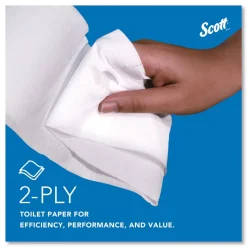 Scott Essential 3.55 in. x 1000 ft. 2-Ply Septic Safe JRT Jumbo Roll Bathroom Tissue - White (12 Rolls/Carton)