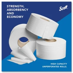 Scott Essential 3.55 in. x 1000 ft. 2-Ply Septic Safe JRT Jumbo Roll Bathroom Tissue - White (12 Rolls/Carton)