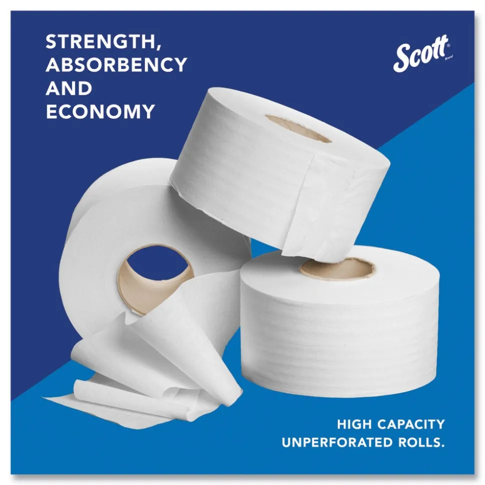 Scott Essential 3.55 in. x 1000 ft. 2-Ply Septic Safe JRT Jumbo Roll Bathroom Tissue - White (12 Rolls/Carton)