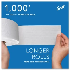 Scott Essential 3.55 in. x 1000 ft. 2-Ply Septic Safe JRT Jumbo Roll Bathroom Tissue - White (12 Rolls/Carton)