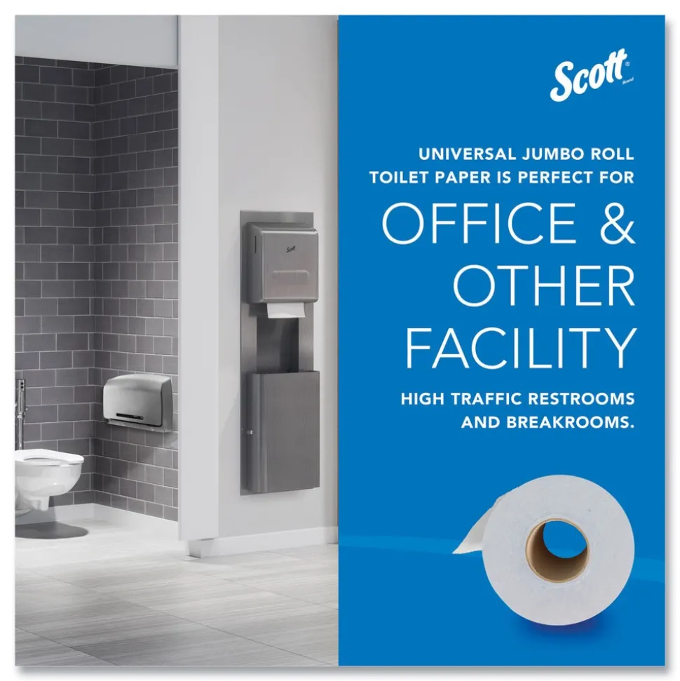 Scott Essential 3.55 in. x 1000 ft. 2-Ply Septic Safe JRT Jumbo Roll Bathroom Tissue - White (12 Rolls/Carton)