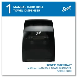 Scott Essential 13.06 in. x 11 in. x 16.94 in. Manual Hard Roll Towel Dispenser - Black (1/Carton)