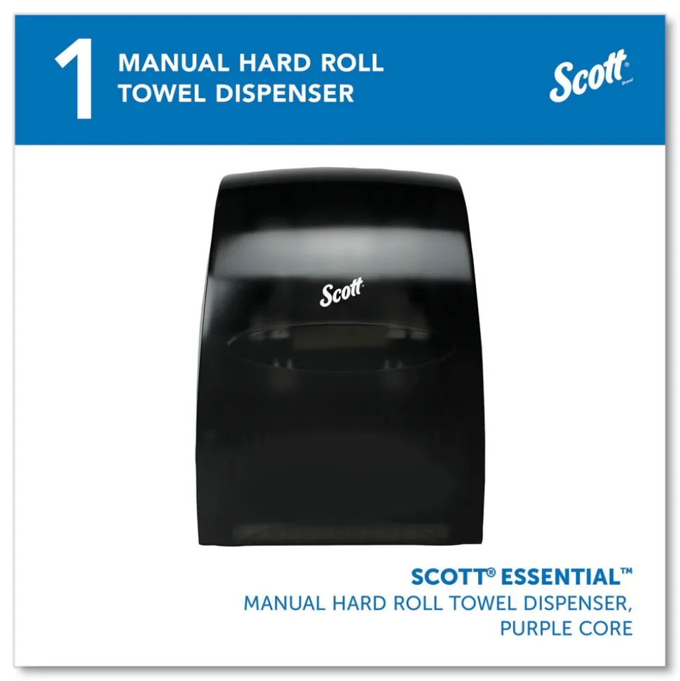 Scott Essential 13.06 in. x 11 in. x 16.94 in. Manual Hard Roll Towel Dispenser - Black (1/Carton)