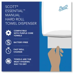 Scott Essential 13.06 in. x 11 in. x 16.94 in. Manual Hard Roll Towel Dispenser - Black (1/Carton)