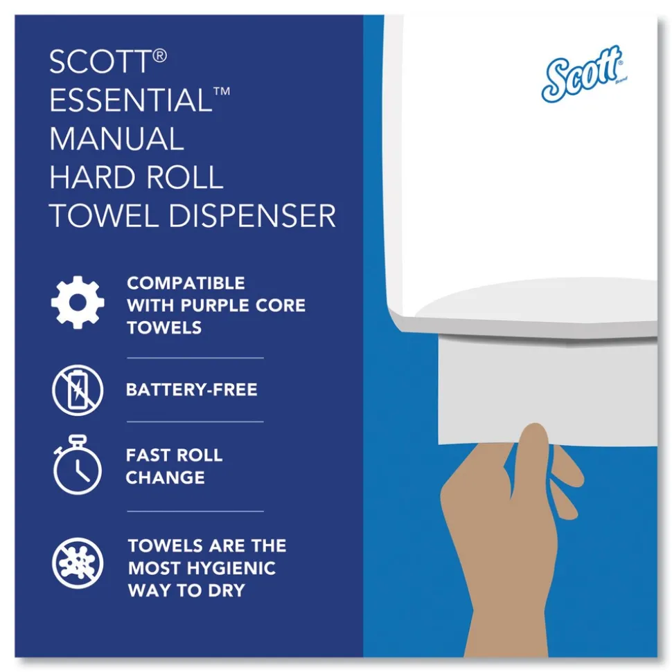 Scott Essential 13.06 in. x 11 in. x 16.94 in. Manual Hard Roll Towel Dispenser - Black (1/Carton)