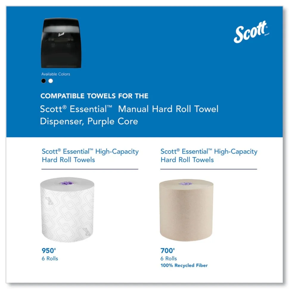 Scott Essential 13.06 in. x 11 in. x 16.94 in. Manual Hard Roll Towel Dispenser - Black (1/Carton)