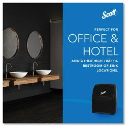 Scott Essential 13.06 in. x 11 in. x 16.94 in. Manual Hard Roll Towel Dispenser - Black (1/Carton)