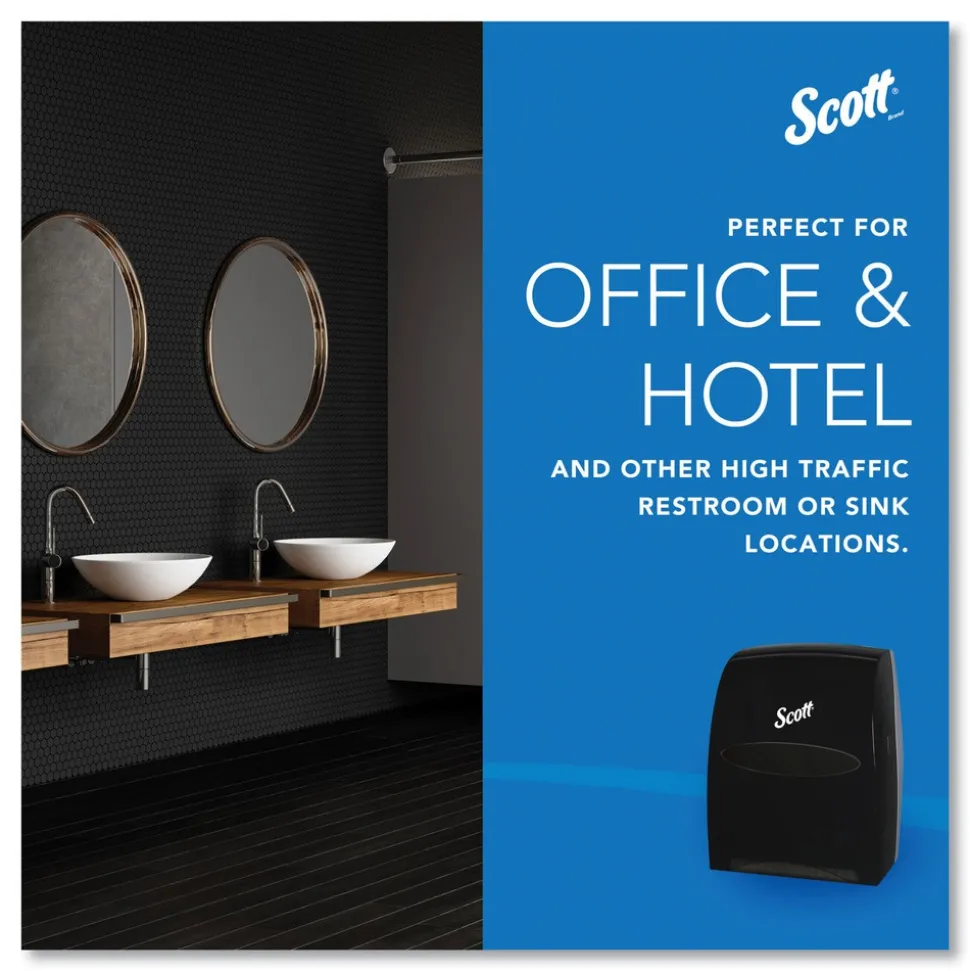 Scott Essential 13.06 in. x 11 in. x 16.94 in. Manual Hard Roll Towel Dispenser - Black (1/Carton)