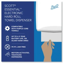 Scott Essential 12.7 in. x 9.57 in. x 15.76 in. Electronic Hard Roll Towel Dispenser - Black (1/Carton)