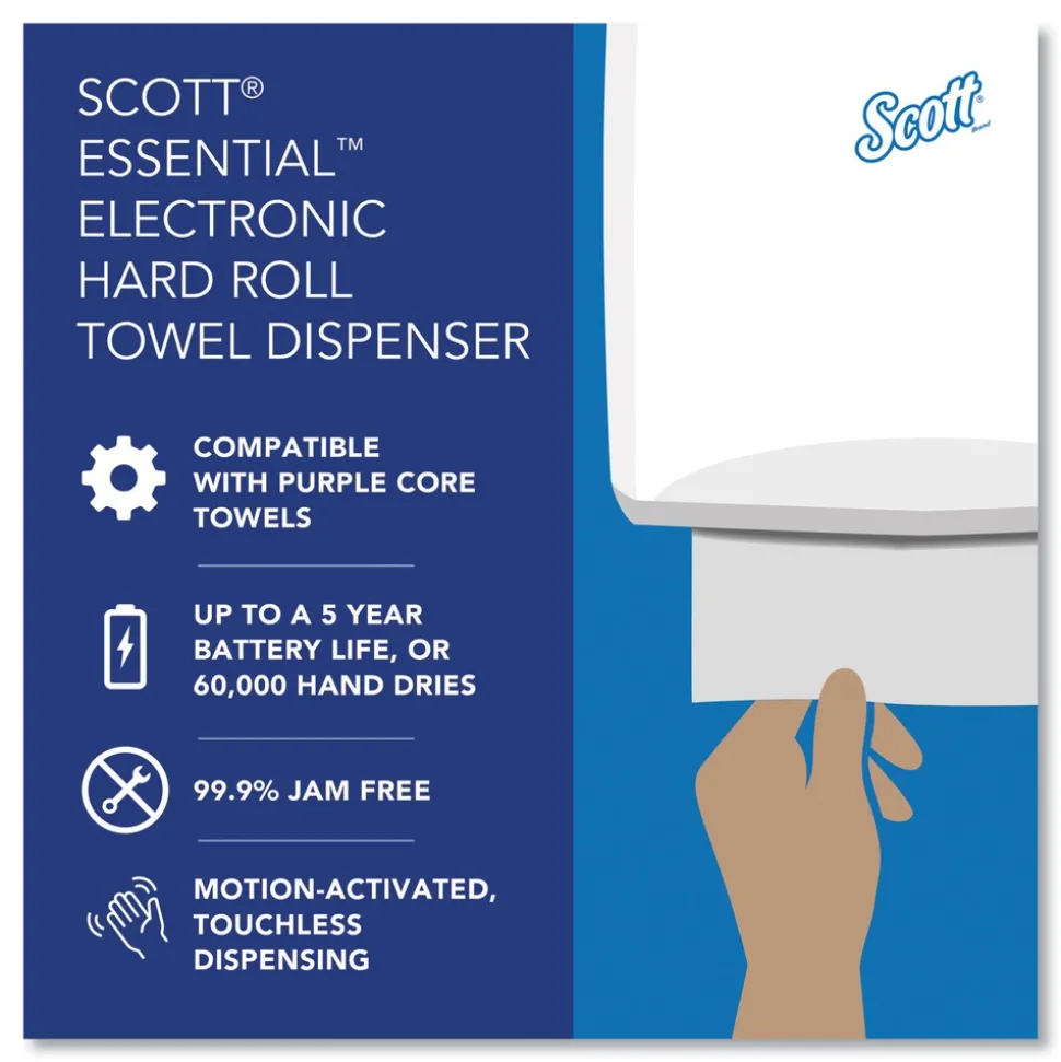 Scott Essential 12.7 in. x 9.57 in. x 15.76 in. Electronic Hard Roll Towel Dispenser - Black (1/Carton)