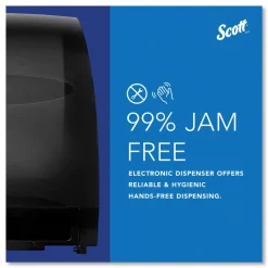 Scott Essential 12.7 in. x 9.57 in. x 15.76 in. Electronic Hard Roll Towel Dispenser - Black (1/Carton)