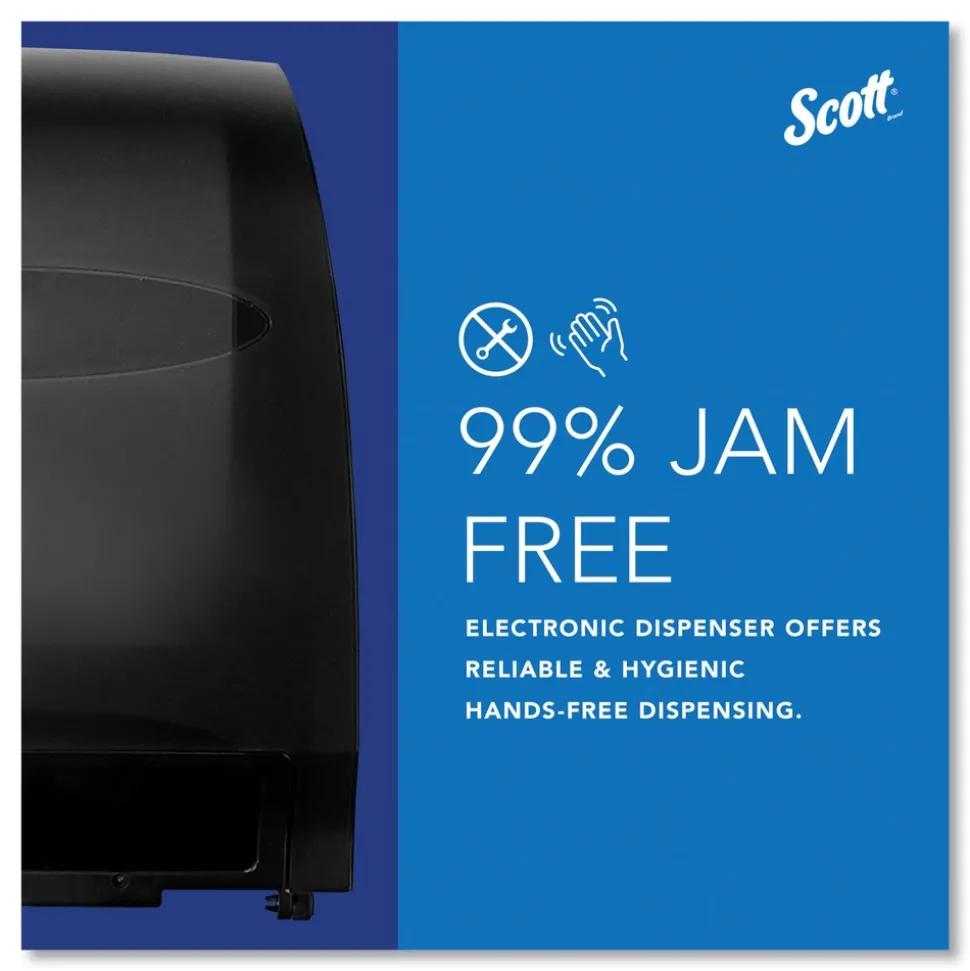 Scott Essential 12.7 in. x 9.57 in. x 15.76 in. Electronic Hard Roll Towel Dispenser - Black (1/Carton)