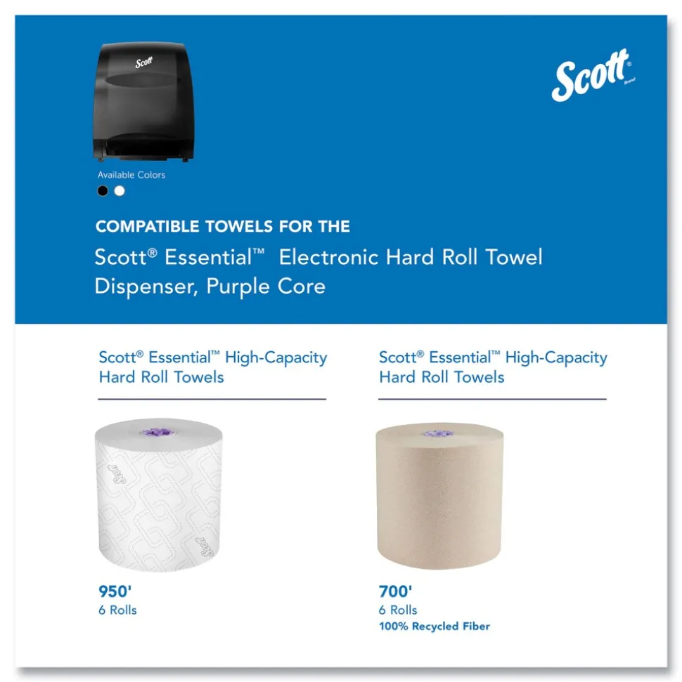 Scott Essential 12.7 in. x 9.57 in. x 15.76 in. Electronic Hard Roll Towel Dispenser - Black (1/Carton)