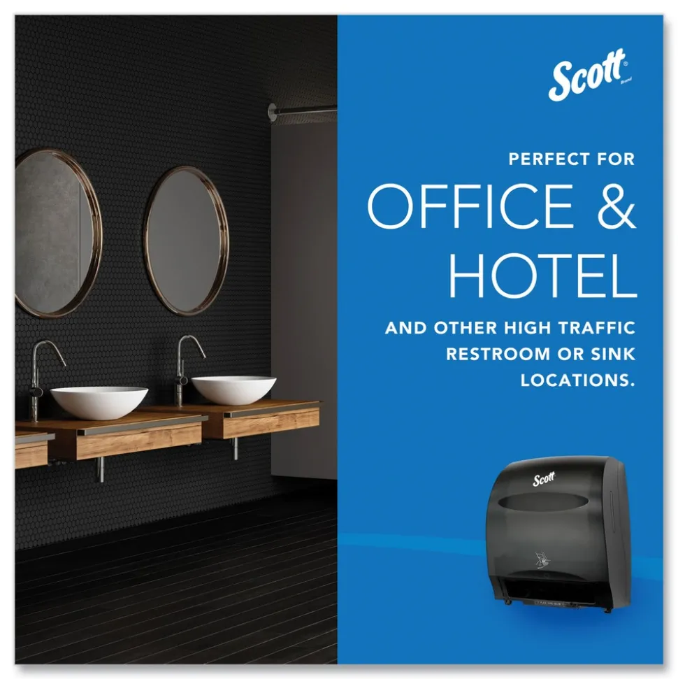Scott Essential 12.7 in. x 9.57 in. x 15.76 in. Electronic Hard Roll Towel Dispenser - Black (1/Carton)
