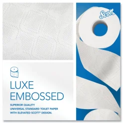 Scott Essential 100% Recycled Fiber SRB Septic Safe 2 Ply Bathroom Tissue - White (80/Carton)