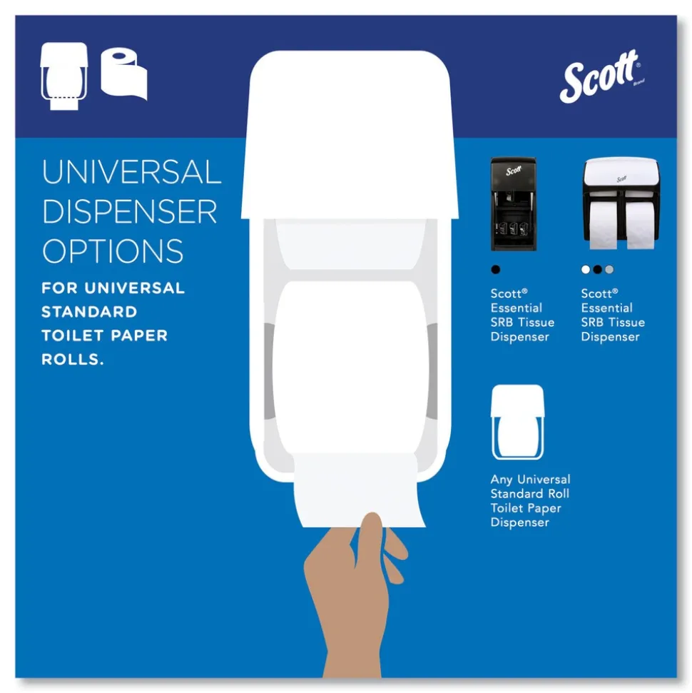 Scott Essential 100% Recycled Fiber SRB Septic Safe 2 Ply Bathroom Tissue - White (80/Carton)