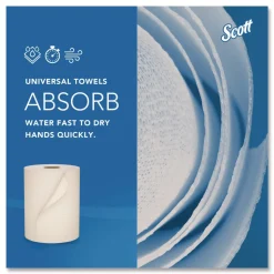 Scott Essential 100% Recycled Fiber Hard Roll Towel, 1-Ply, 8-in x 800-ft, 1.5-in Core, Brown, 6 Rolls/Carton