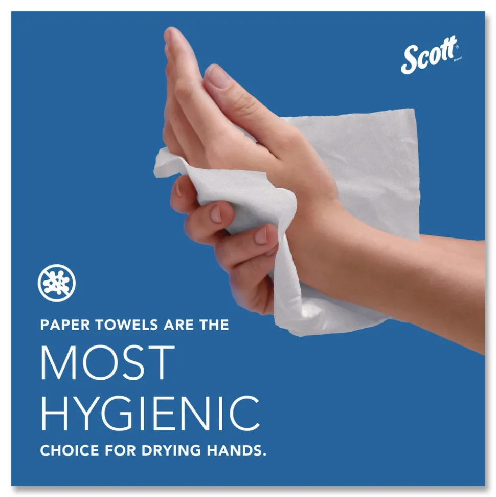 Scott Essential 100% Recycled Fiber Hard Roll Towel, 1-Ply, 8-in x 800-ft, 1.5-in Core, Brown, 6 Rolls/Carton