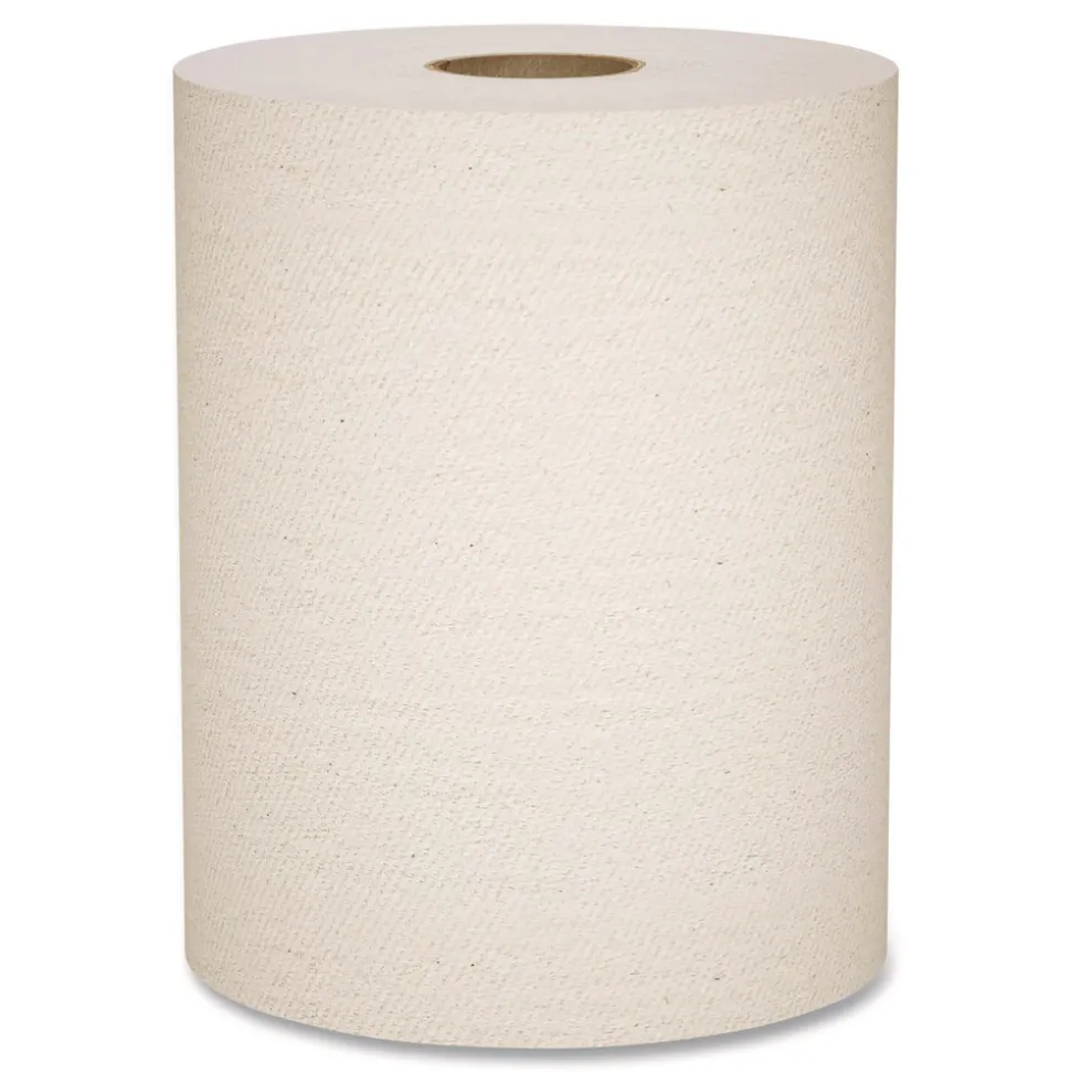 Scott Essential 100% Recycled Fiber Hard Roll Towel, 1-Ply, 8-in x 800-ft, 1.5-in Core, Brown, 6 Rolls/Carton
