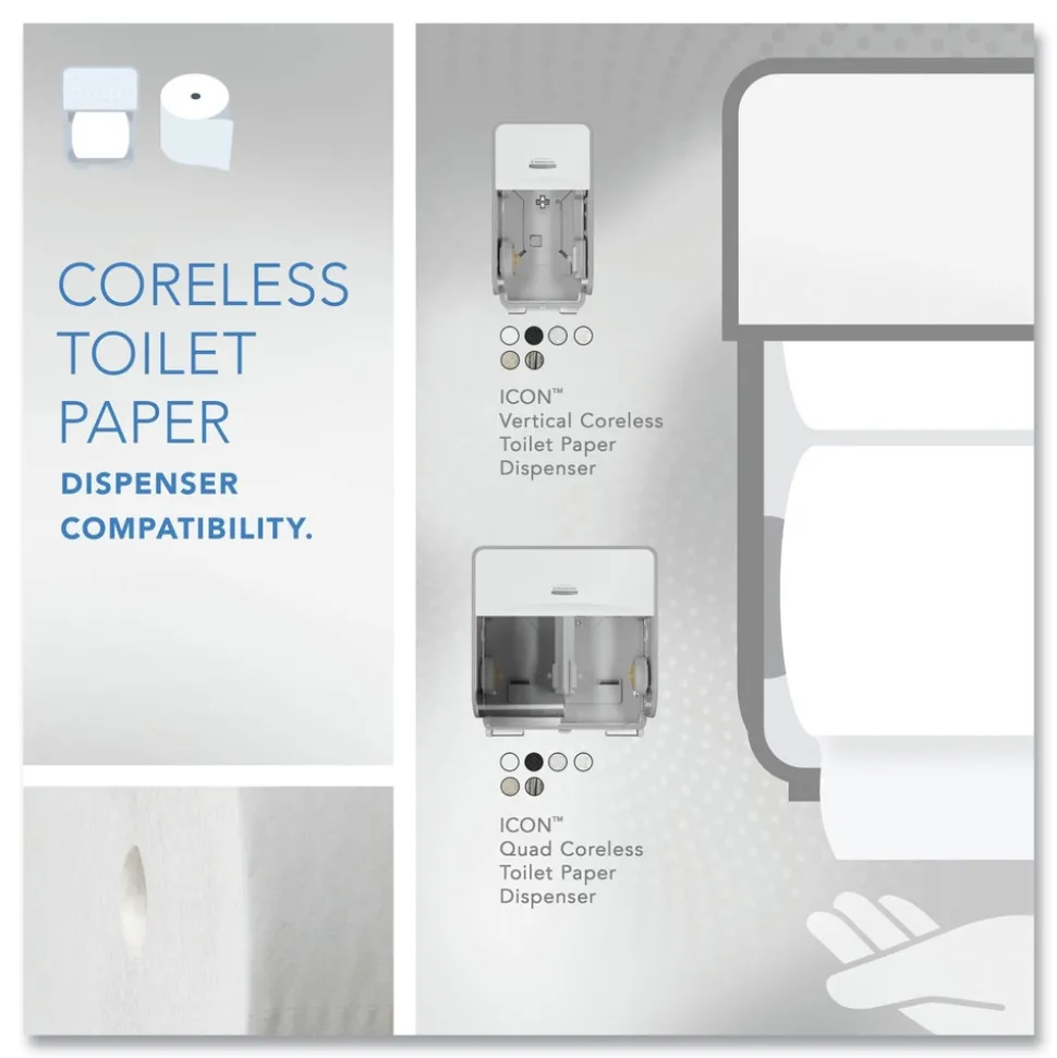 Scott Essential Coreless SRB Septic Safe 2-Ply Bathroom Tissue - White (36/Carton)