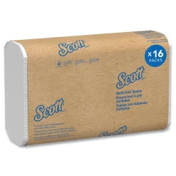 Scott Essential 1-Ply 8 in. x 9.4 in. Multi-Fold Towels - White (16/Carton)