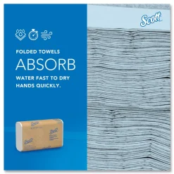 Scott Essential 1-Ply 8 in. x 9.4 in. Multi-Fold Towels - White (16/Carton)