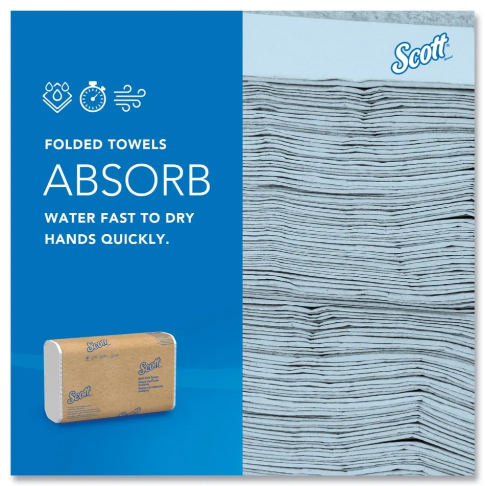 Scott Essential 1-Ply 8 in. x 9.4 in. Multi-Fold Towels - White (16/Carton)