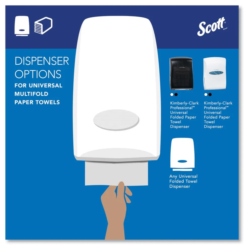 Scott Essential 1-Ply 8 in. x 9.4 in. Multi-Fold Towels - White (16/Carton)