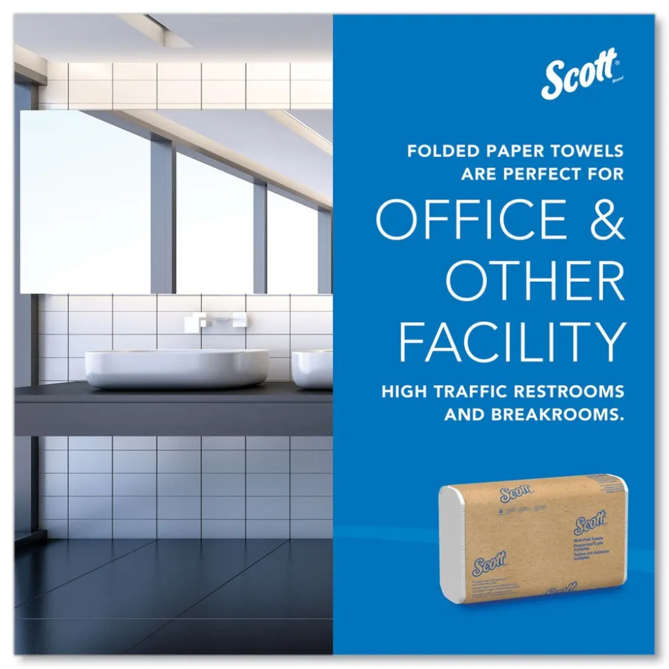 Scott Essential 1-Ply 8 in. x 9.4 in. Multi-Fold Towels - White (16/Carton)