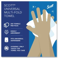 Scott Essential 1-Ply 8 in. x 9.4 in. Multi-Fold Towels - White (16/Carton)