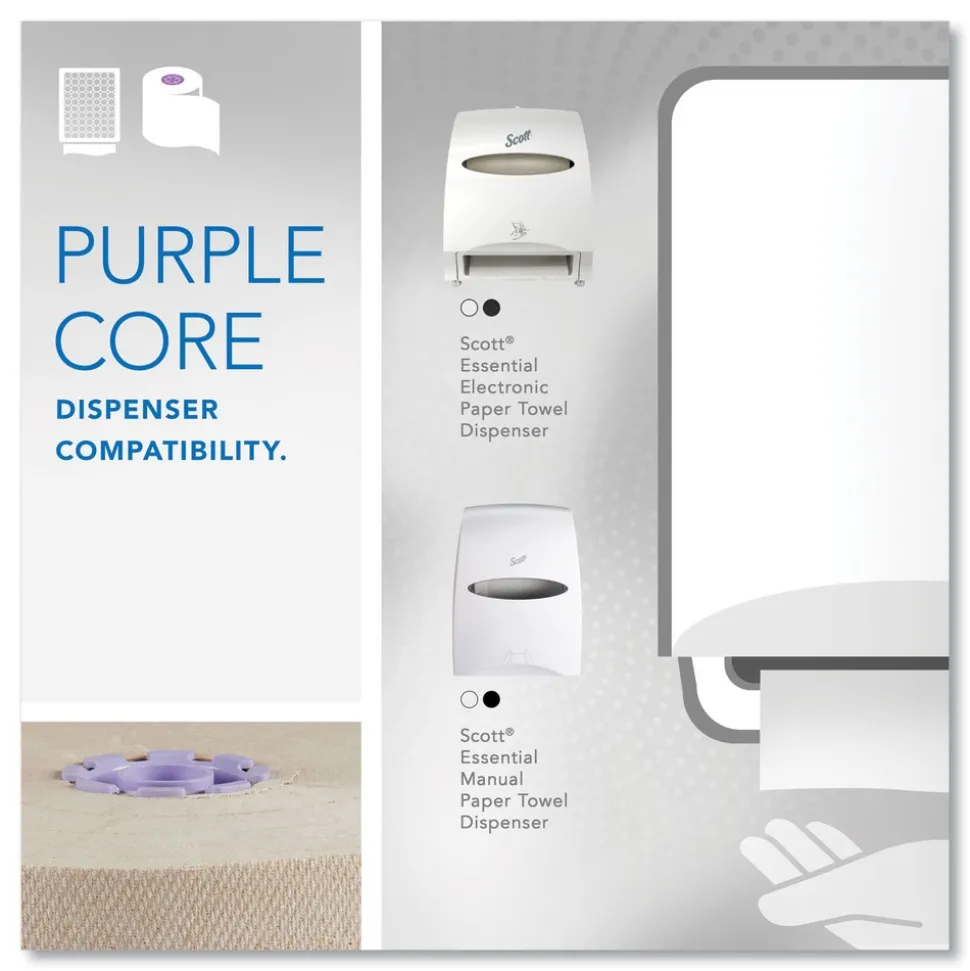 Scott Essential 1-Ply 8 in. x 700 ft. 1.75 in. Core 100% Recycled Fiber Hard Roll Towel - Brown (6/Carton)