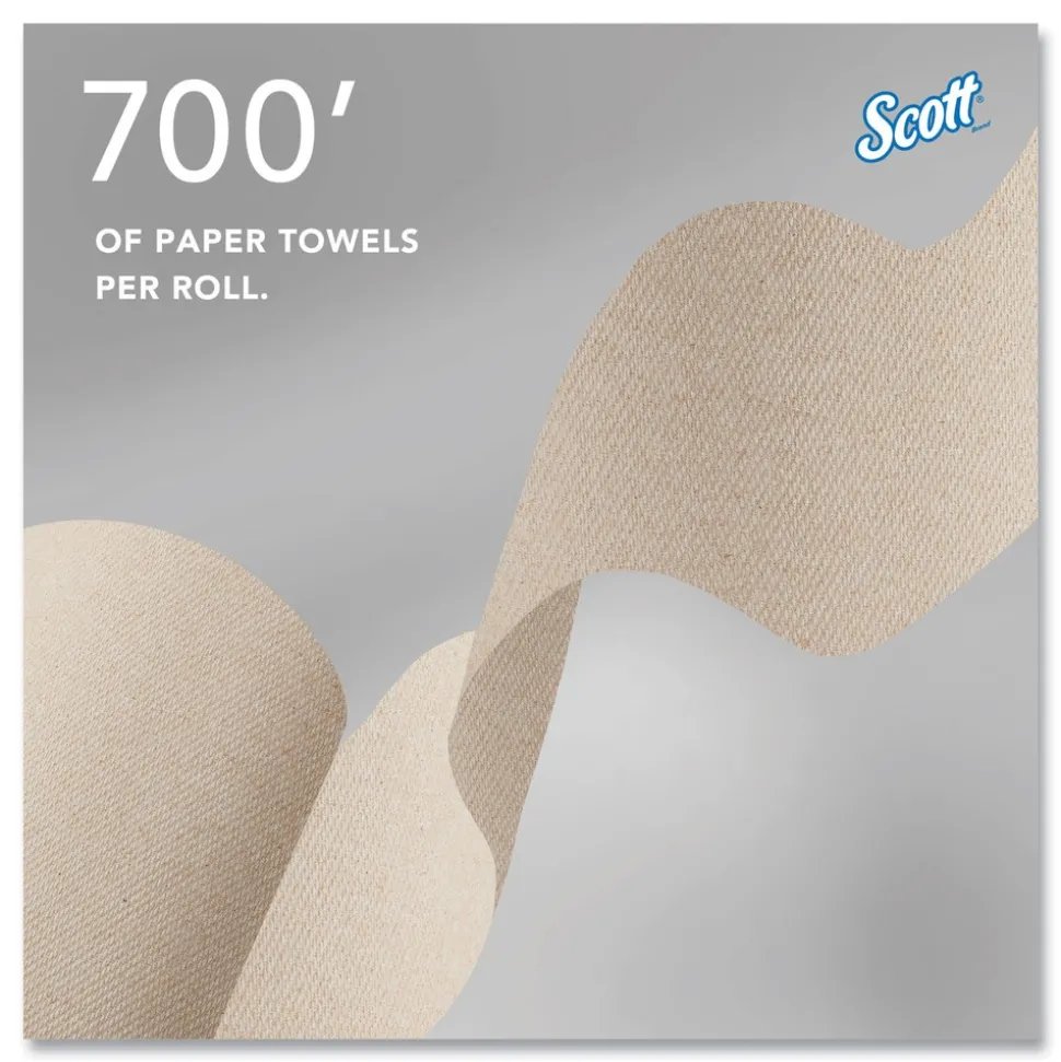 Scott Essential 1-Ply 8 in. x 700 ft. 1.75 in. Core 100% Recycled Fiber Hard Roll Towel - Brown (6/Carton)