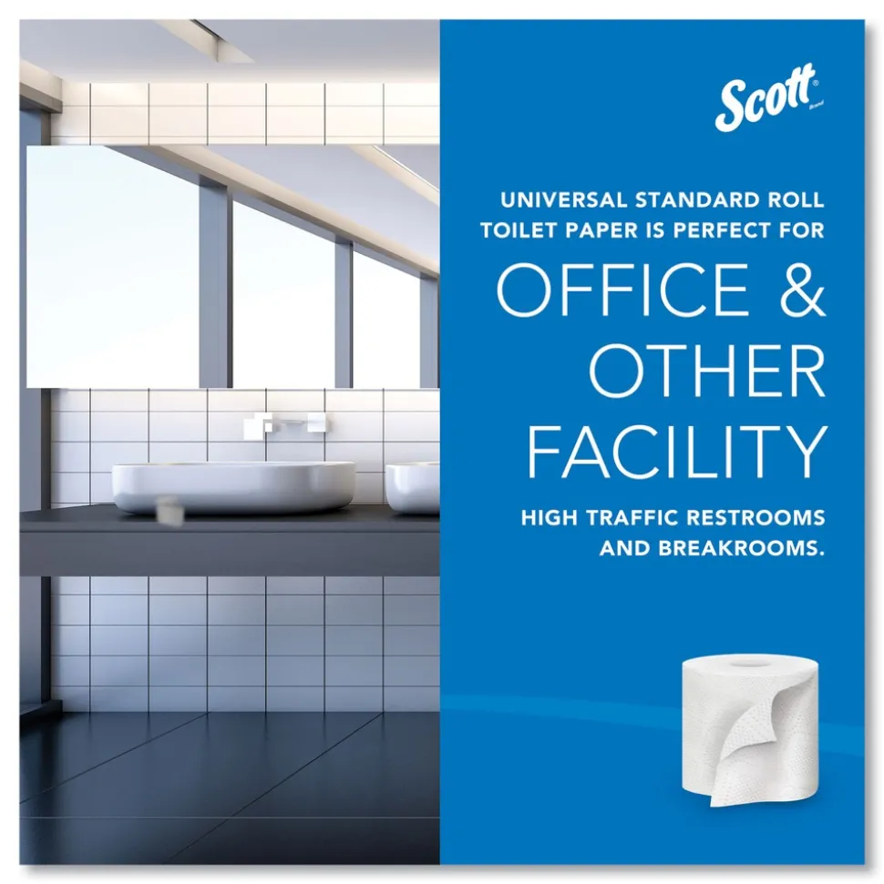 Scott Essential 2-Ply Septic Safe Convenience Carton Standard Roll Bathroom Tissue for Business - White (550/Roll, 20 Rolls/Carton)
