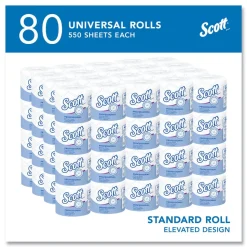 Scott Essential Standard Septic Safe 2 Ply Roll Bathroom Tissue - White (80/Carton)
